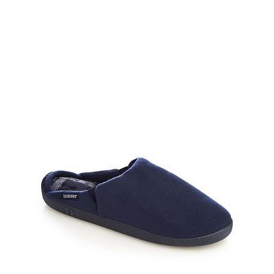 Navy fleece lined 'Pillowstep' mule slippers